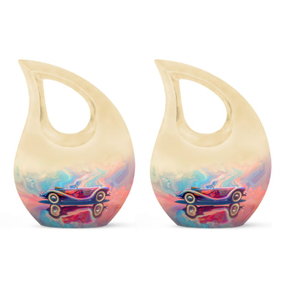 10 Inch Neon Fluid Motoring Urn with Cross Drop design, 