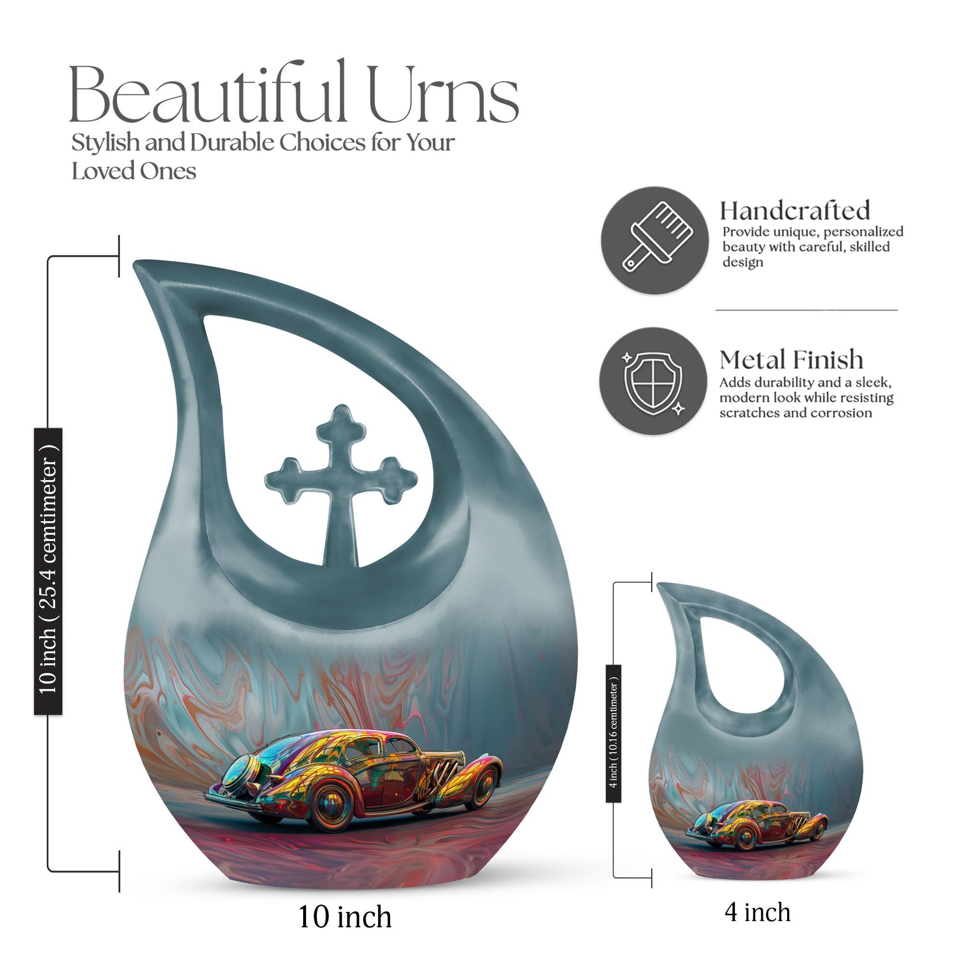 10-inch Retro Chrome Illusion Cross Drop