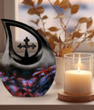 Artistic Mystic Butterfly Aura Urn, 10-Inch Cross