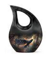 Black Raven Funeral Urn for Human Ashes - Cremations Urns For Adults