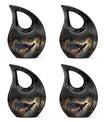 Black Raven Funeral Urn for Human Ashes - Cremations Urns For Adults