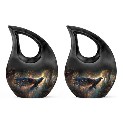 Black Personalized Eagle Cremation Urn for Adults - 10-inch, 200 cu in - Yatskia