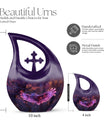 Twilight Magic Flight Urn, 10-Inch Cross Drop Cremation Urn 
