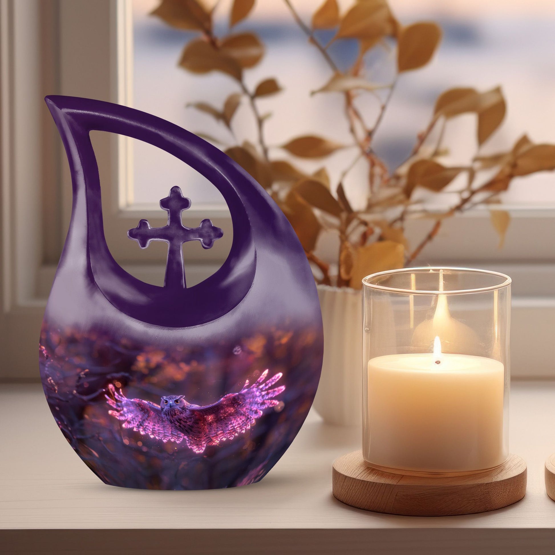 Twilight Magic Flight Urn, 10-Inch Cross Drop Cremation Urn 