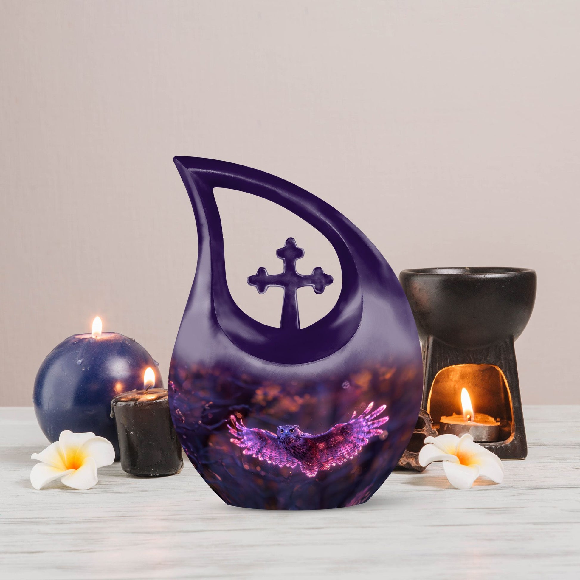 Twilight Magic Flight Urn, 10-Inch Cross Drop Cremation Urn 