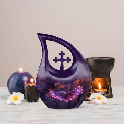 Twilight Magic Flight Urn, 10-Inch Cross Drop Cremation Urn 