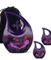 Purple Owl Cremation Urn for Human Ashes - Memorial Urn for Burial