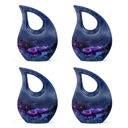 Purple Personalized Snake Cremation Urn for Adults - 10-inch, 200 cu in - Yatskia