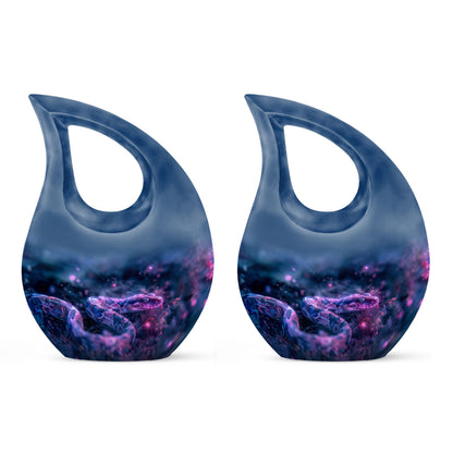 Blue Personalized Snake Cremation Urn for Human Ashes - 10-inch, 200 cu in - Yatskia