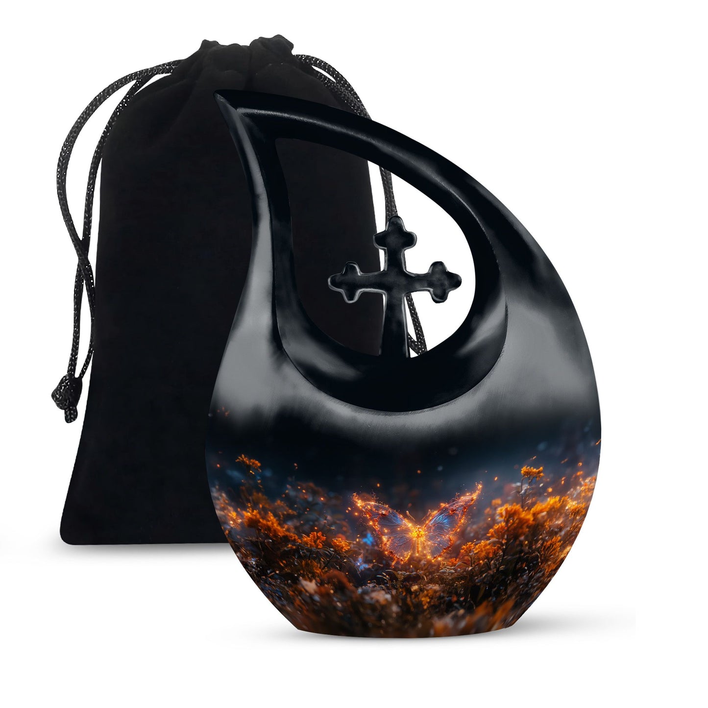 Personalized Butterfly Cremation Urn for Mom - 10-inch, 200 cu in - Yatskia