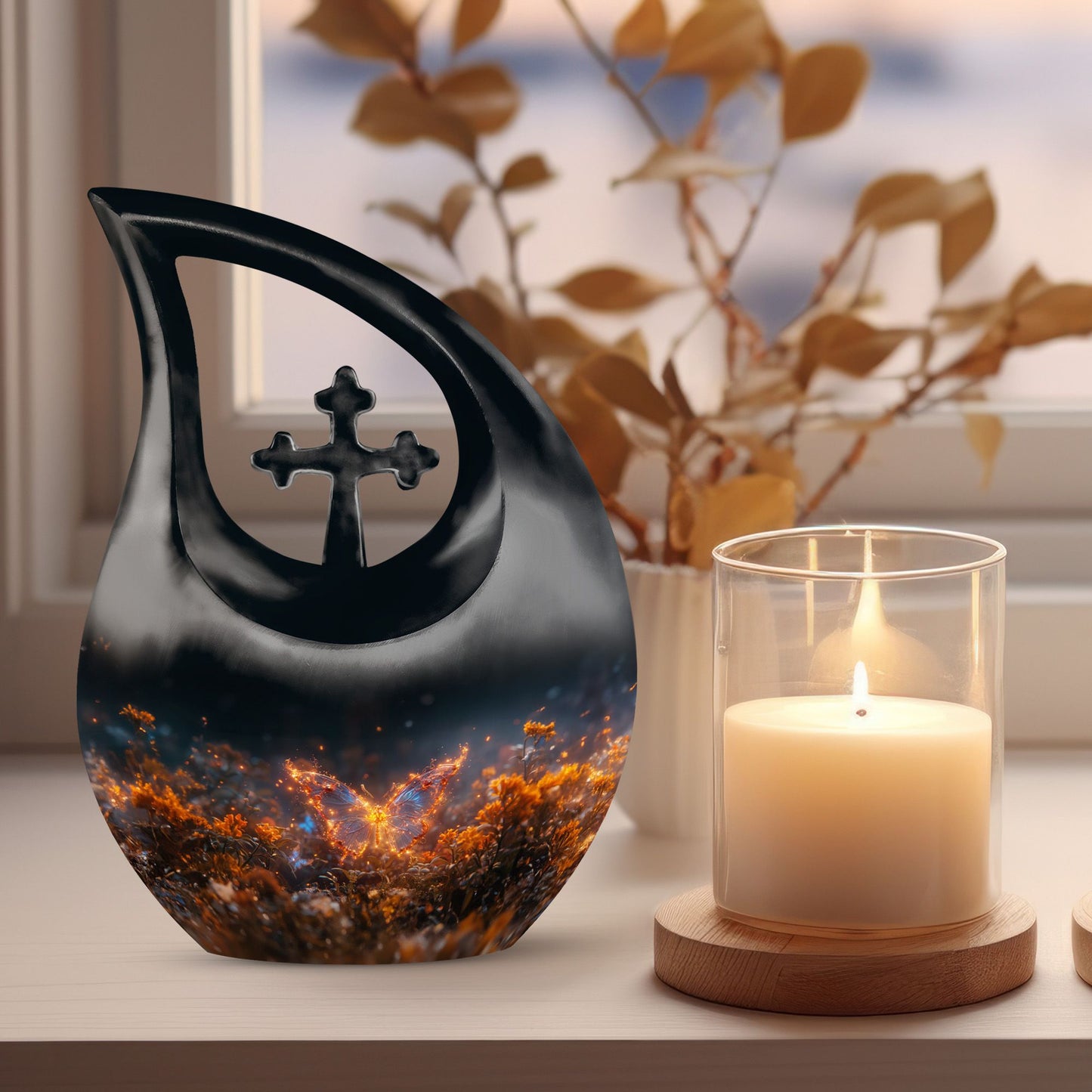 10 inch Luminous Firefly Garden Urn for human ashes