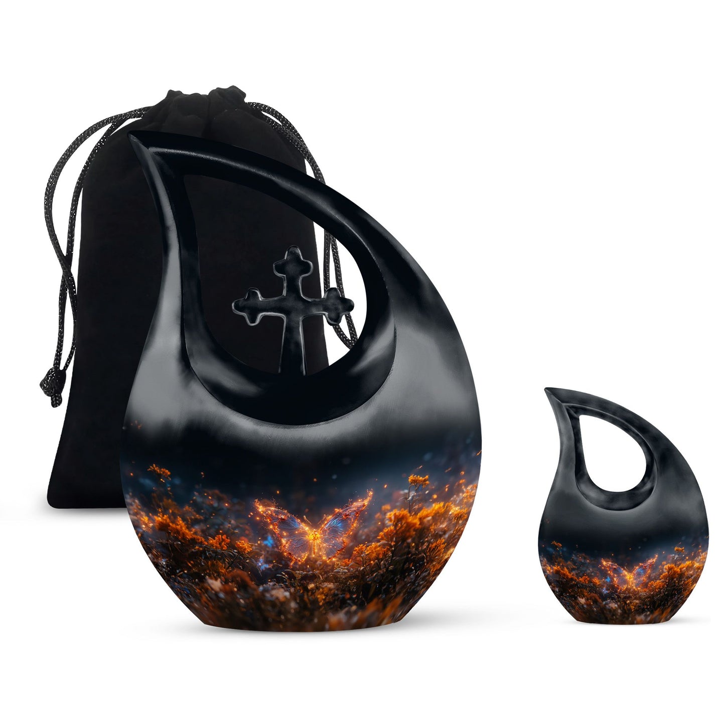 Personalized Butterfly Cremation Urn for Mom - 10-inch, 200 cu in - Yatskia