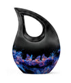 Neon Butterfly Nebula Black Urns - Butterfly Urns For Memorial