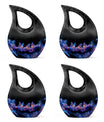 Neon Butterfly Nebula Black Urns - Butterfly Urns For Memorial