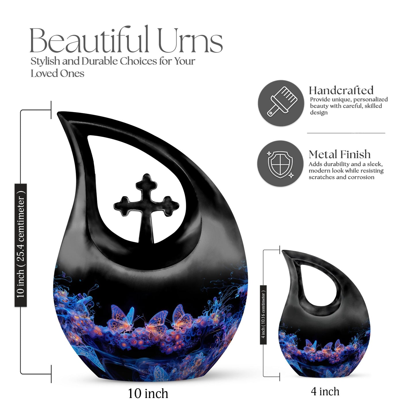 10-inch Neon Butterfly Nebula Urn,