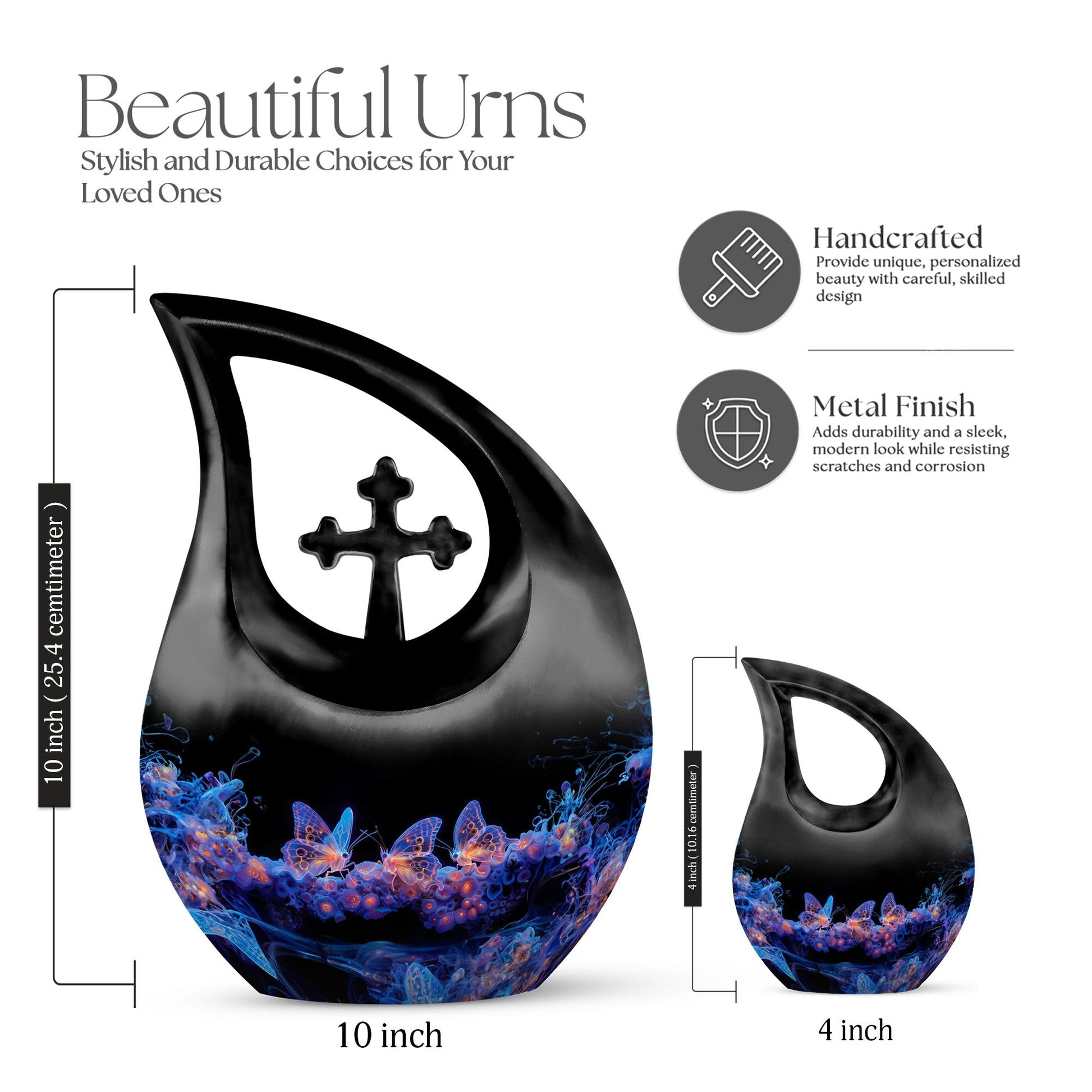 10-inch Neon Butterfly Nebula Urn,