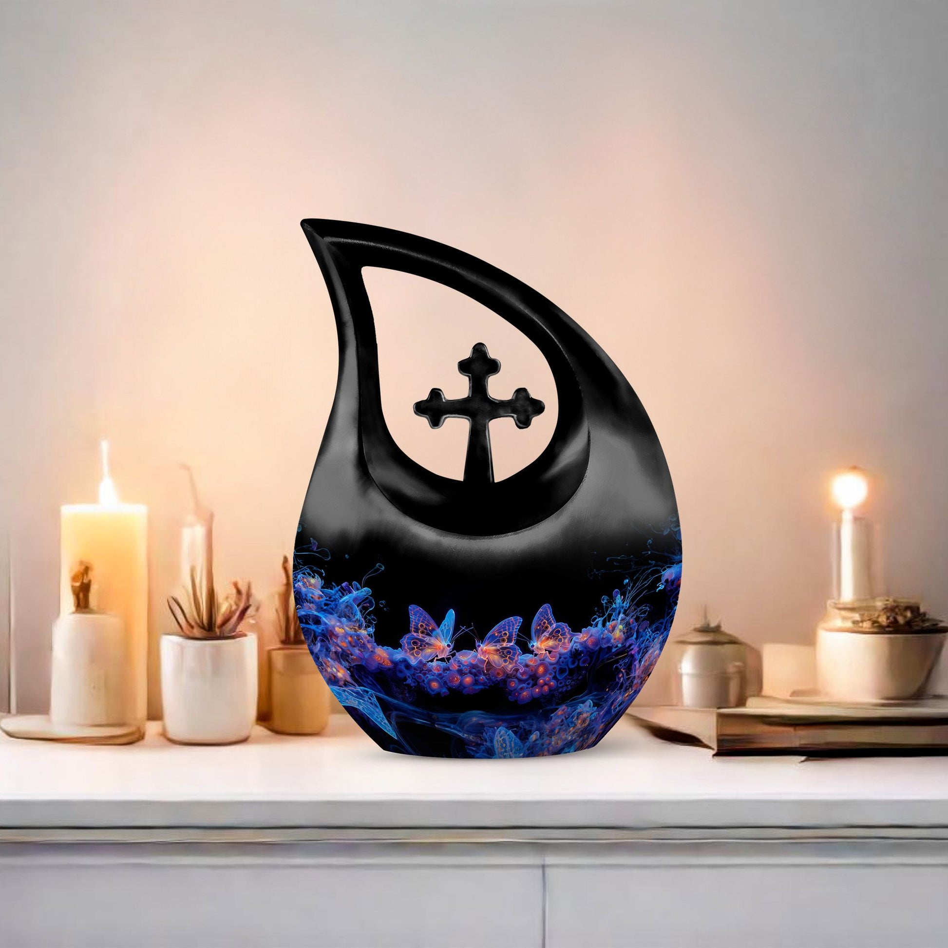 10-inch Neon Butterfly Nebula Urn,