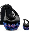 Neon Butterfly Nebula Black Urns - Butterfly Urns For Memorial