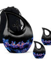 Neon Butterfly Nebula Black Urns - Butterfly Urns For Memorial