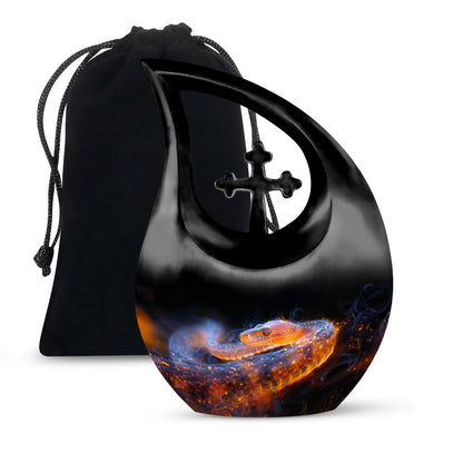 10-inch Fiery Serpent Fantasy Cross Drop urn,