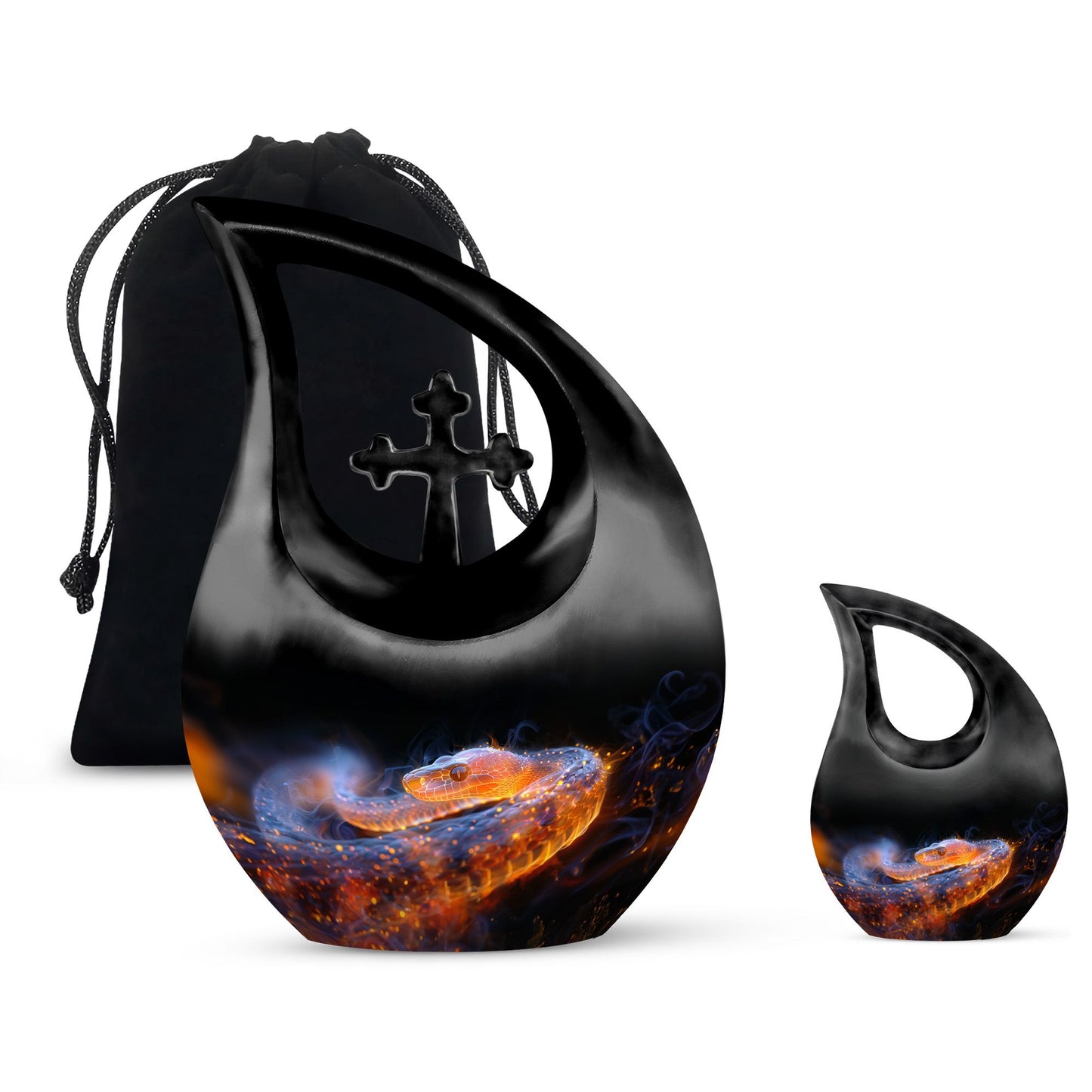 Personalized Snake Cremation Urn for Adult - 10-inch, 200 cu in - Yatskia