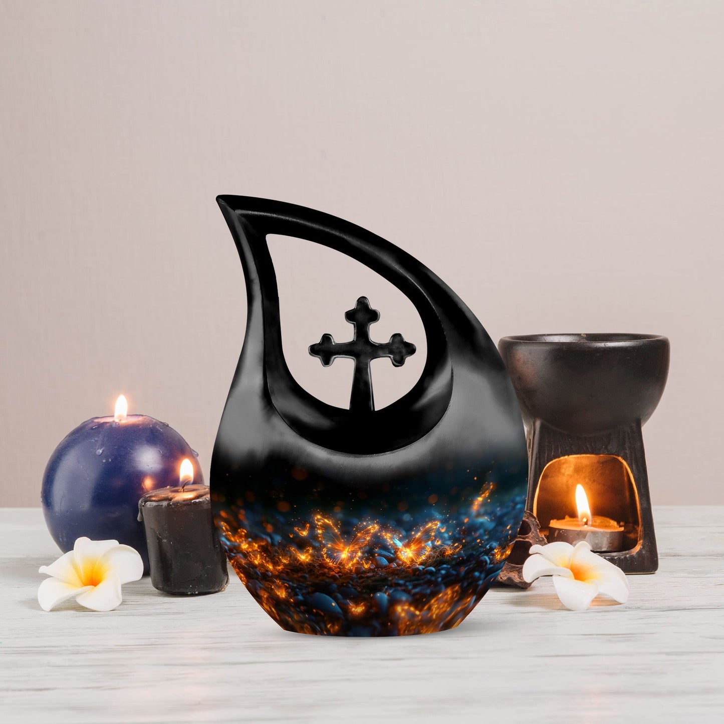 10 Inch Incandescent Butterfly Dreams Urn, Cross