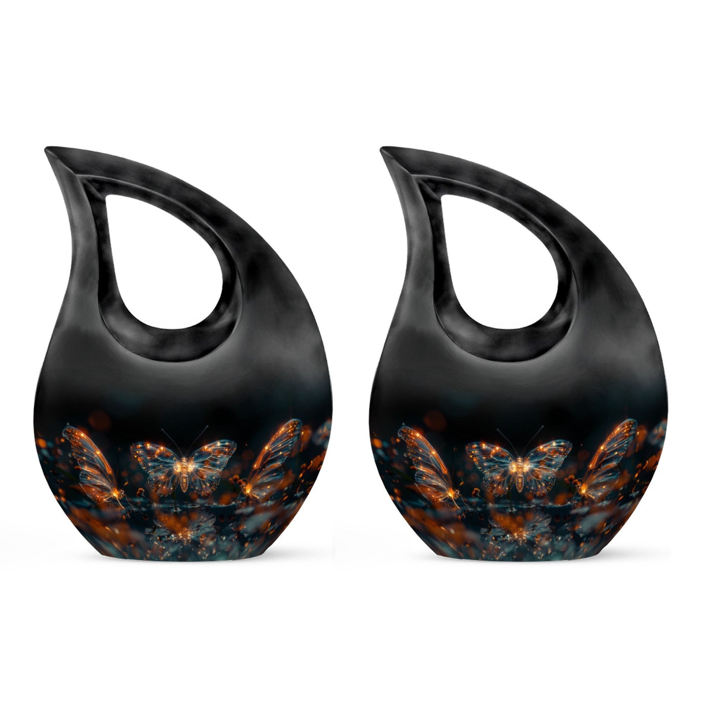 10-inch Luminous Mystic Butterflies Urn with Cross