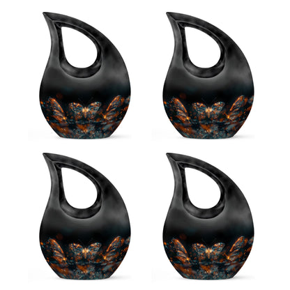 10-inch Luminous Mystic Butterflies Urn with Cross
