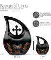10-inch Luminous Mystic Butterflies Urn with Cross