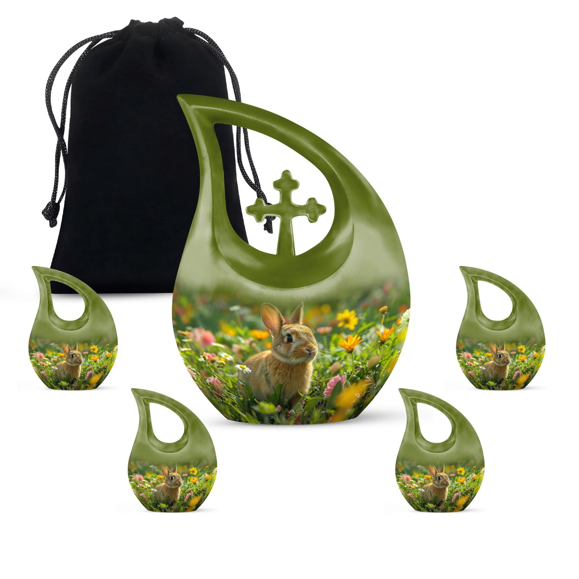 Springtime Bunny Bliss 10-inch Cross Drop urn 