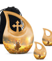 Golden Bunny Cremation Urns For Human Ashes For Mom and Dad