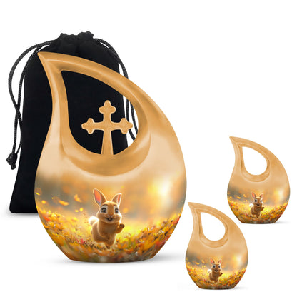 Personalized Rabbit Cremation Urn for Pet Ashes - 10-inch, 200 cu in - Yatskia