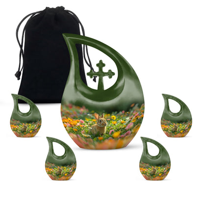 Personalized Rabbit Cremation Urn for Pet Ashes - 10-inch, 200 cu in - Yatskia