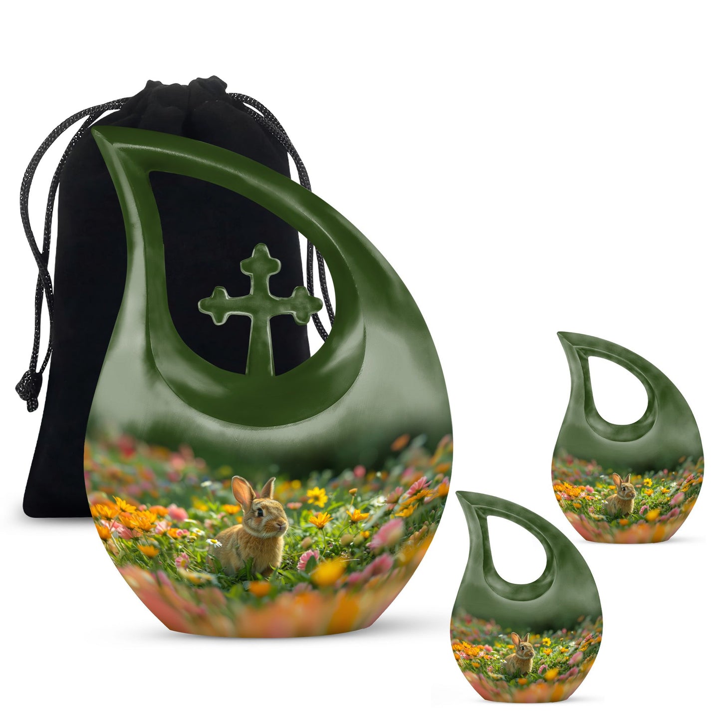 Personalized Rabbit Cremation Urn for Pet Ashes - 10-inch, 200 cu in - Yatskia