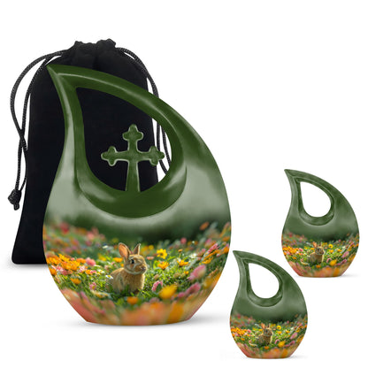 Personalized Rabbit Cremation Urn for Pet Ashes - 10-inch, 200 cu in - Yatskia