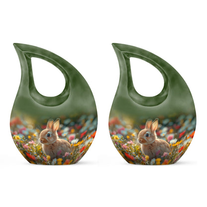 Personalized Rabbit Cremation Urn for Pet Ashes - 10-inch, 200 cu in - Yatskia