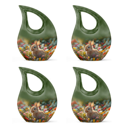 Whimsical Garden Serenity Urn with Cross Drop Design 