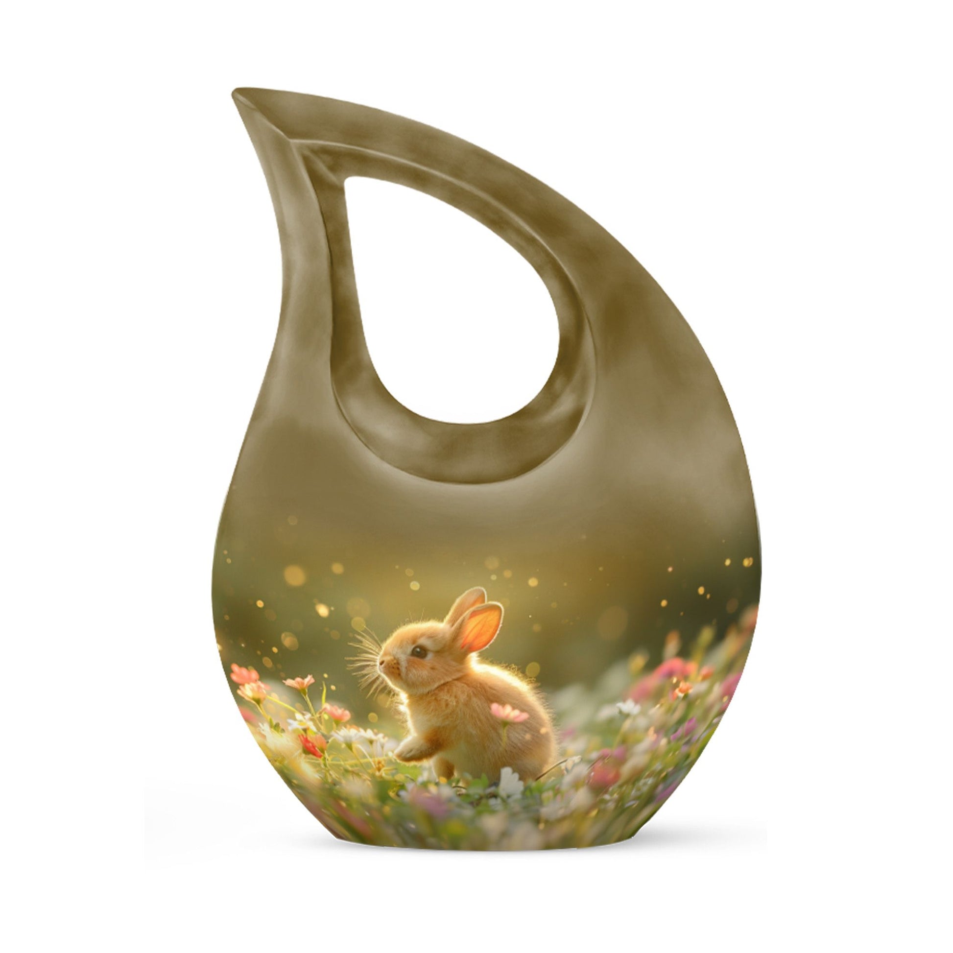 10 inch Sunlit Daisy Hopper cross-drop urn for human ashes,