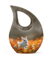 White Bunny Memorial Urn - Rabbit Funeral Large Cremation Urns For Women