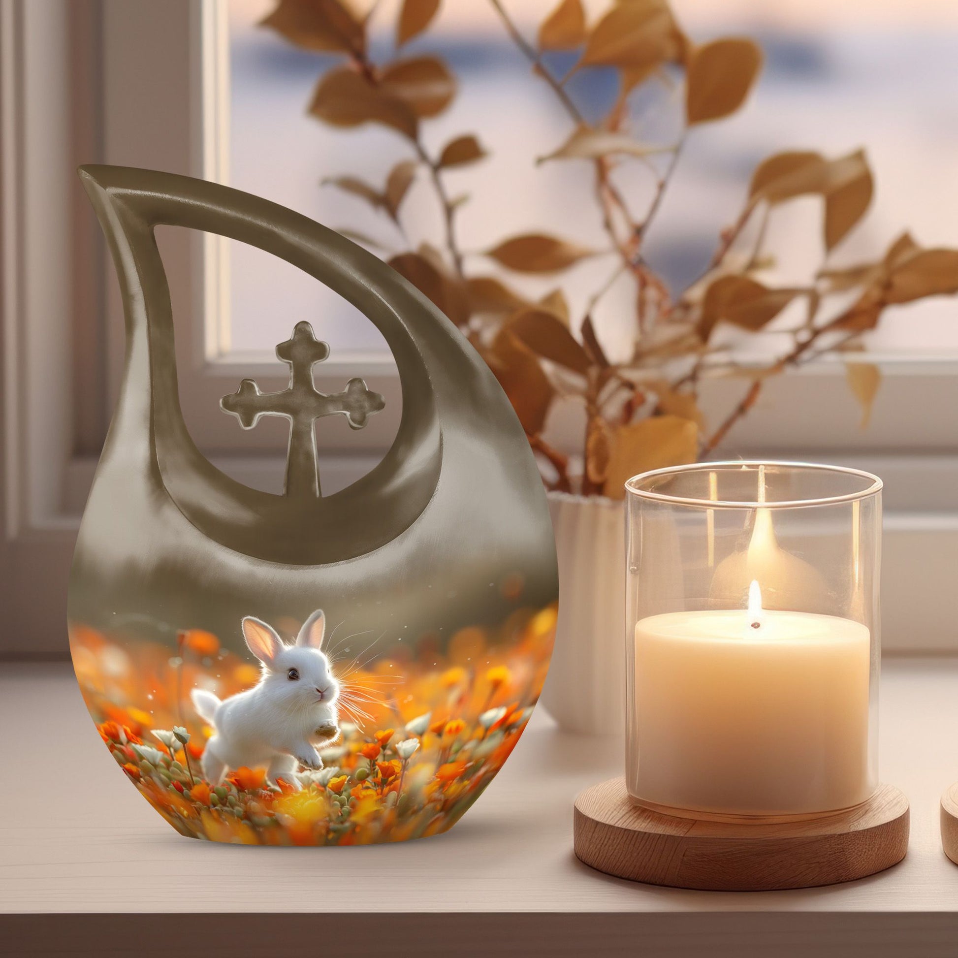 Luxury 10 inch Ebullient Marigold Frolic urn 