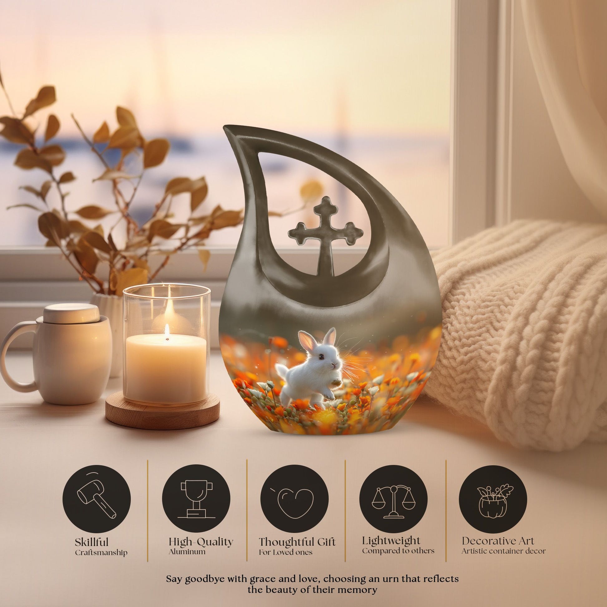 Luxury 10 inch Ebullient Marigold Frolic urn 