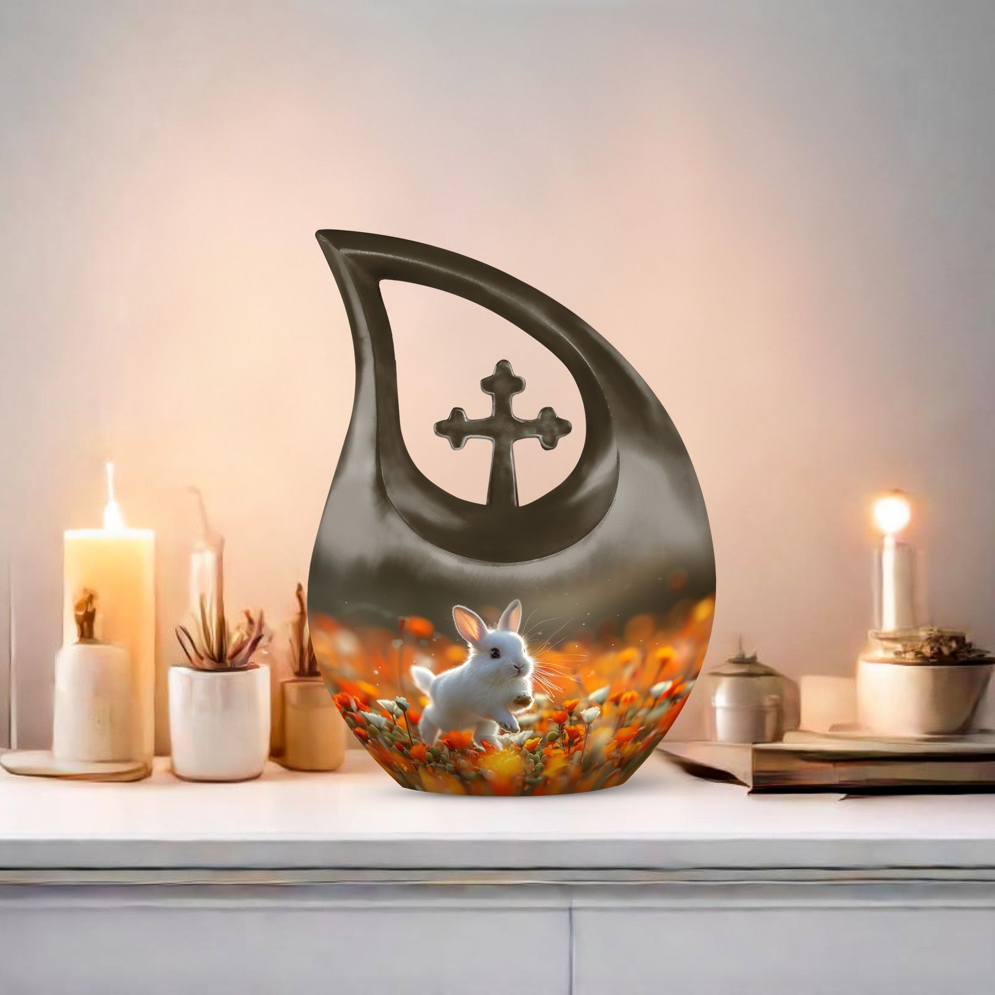 Luxury 10 inch Ebullient Marigold Frolic urn 