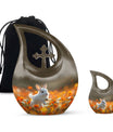 White Bunny Memorial Urn - Rabbit Funeral Large Cremation Urns For Women