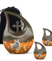 White Bunny Memorial Urn - Rabbit Funeral Large Cremation Urns For Women