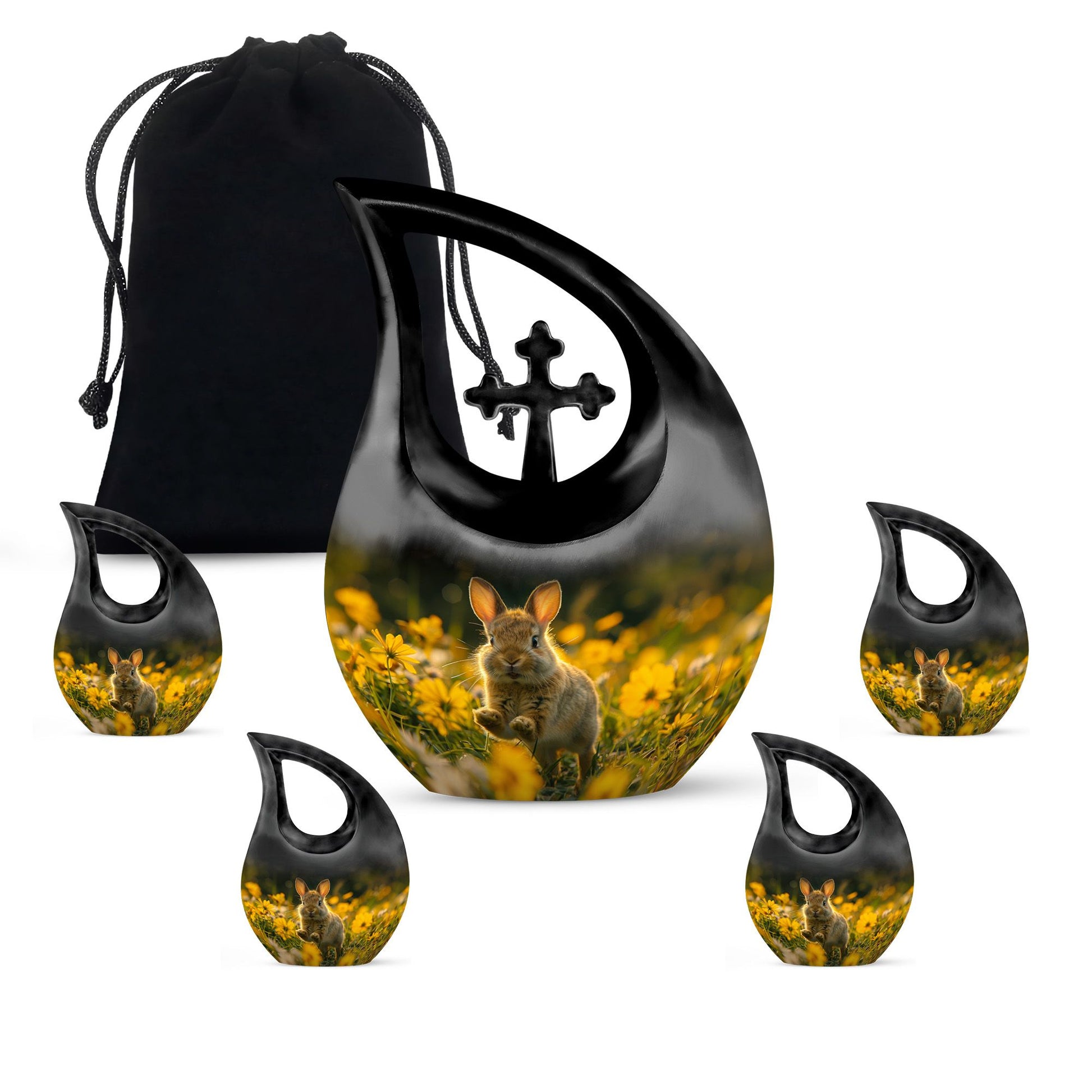 Bunny Rabbit Urn For Cremation - Rabbit Funeral Large Urns For Ashes