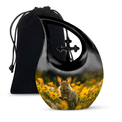 Personalized Rabbit Cremation Urn for Pet Ashes - 10-inch, 200 cu in - Yatskia