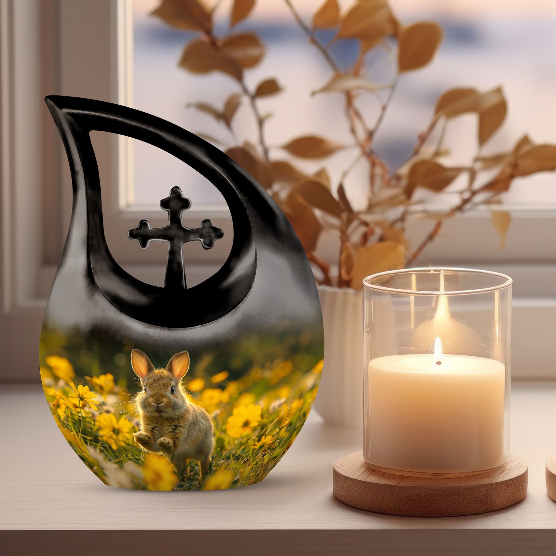 10 Inch Golden Hour Hopper Square Urn for ashes,