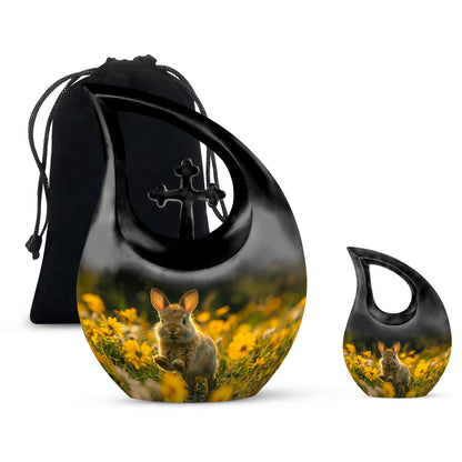 Personalized Rabbit Cremation Urn for Pet Ashes - 10-inch, 200 cu in - Yatskia