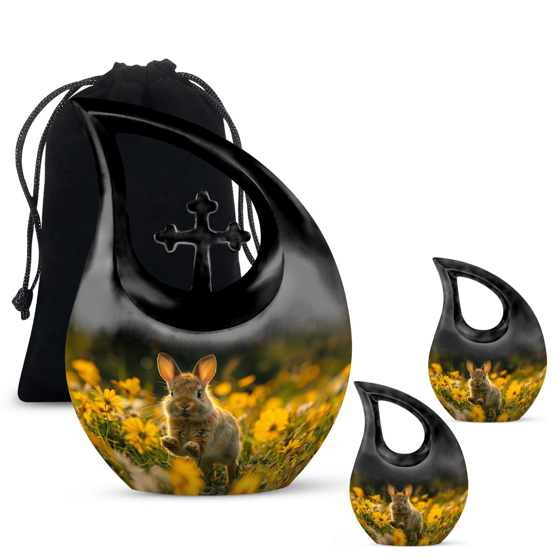 Bunny Rabbit Urn For Cremation - Rabbit Funeral Large Urns For Ashes