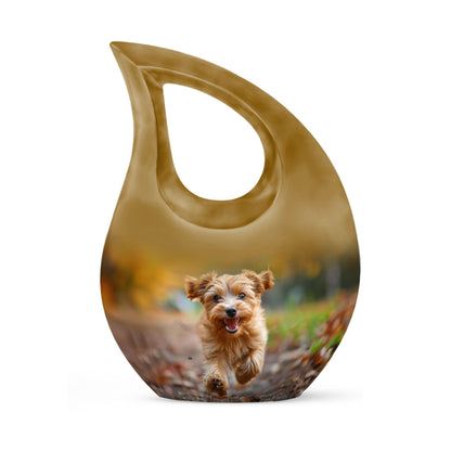 10 Inch Autumn Frolic Delight Urn with Cross Drop
